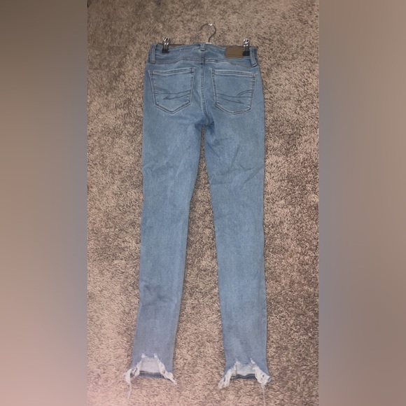 American eagle next level stretch blue ripped skinny jeans - Picture 2 of 4